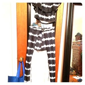 Navy and white tie dye two piece